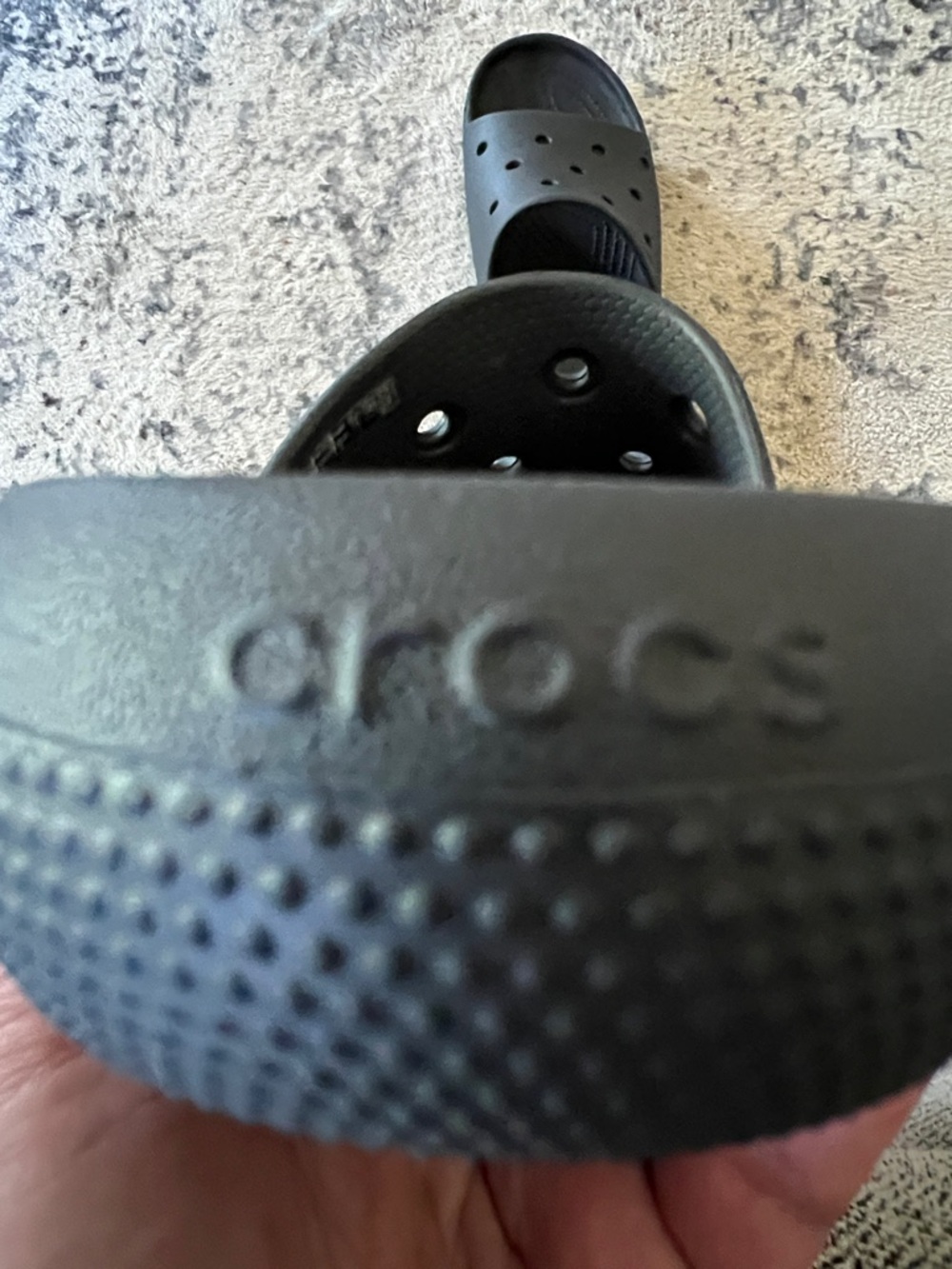 CROCS Black Slide Sandals with Vent Holes - Picture 8 of 8